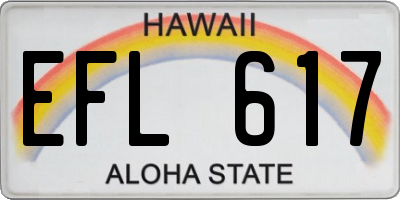 HI license plate EFL617