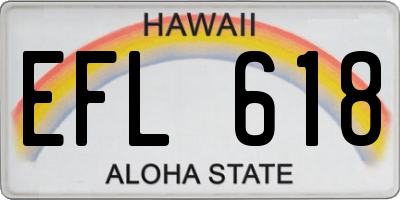 HI license plate EFL618