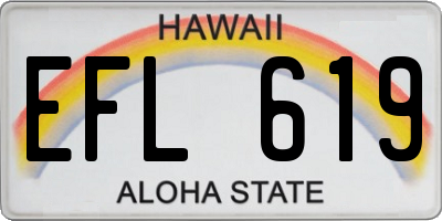 HI license plate EFL619