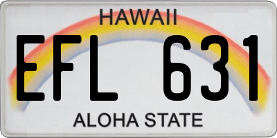 HI license plate EFL631