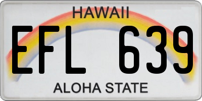 HI license plate EFL639