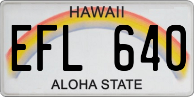 HI license plate EFL640