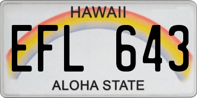 HI license plate EFL643