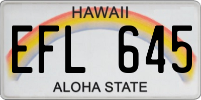 HI license plate EFL645