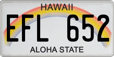 HI license plate EFL652