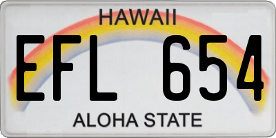HI license plate EFL654
