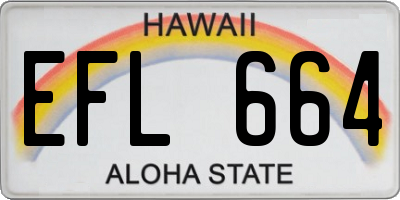 HI license plate EFL664