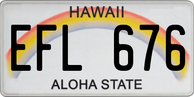 HI license plate EFL676