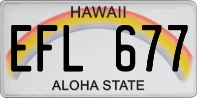 HI license plate EFL677