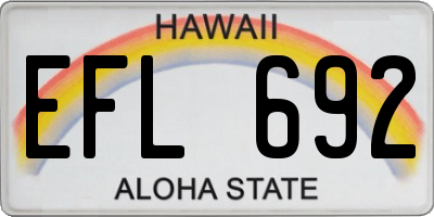 HI license plate EFL692