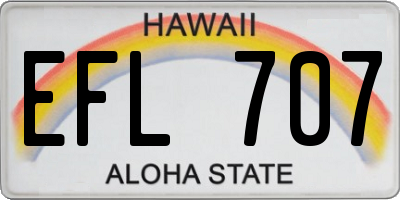 HI license plate EFL707