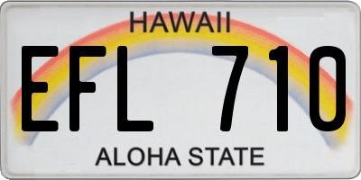 HI license plate EFL710
