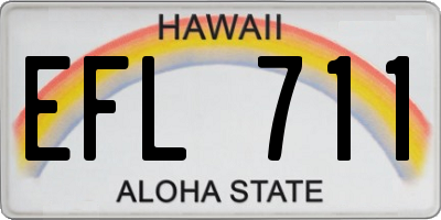 HI license plate EFL711