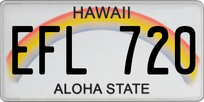 HI license plate EFL720
