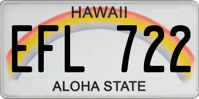 HI license plate EFL722