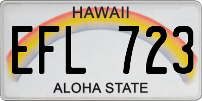 HI license plate EFL723