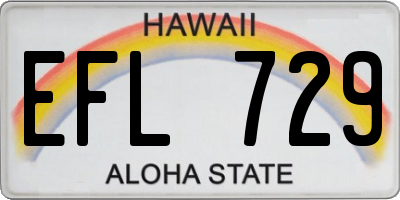 HI license plate EFL729