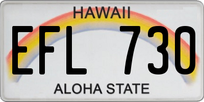 HI license plate EFL730