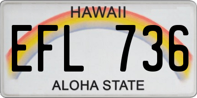 HI license plate EFL736