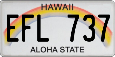 HI license plate EFL737