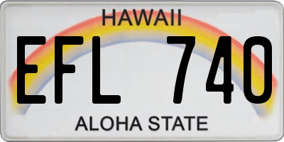 HI license plate EFL740