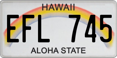 HI license plate EFL745