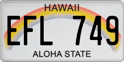 HI license plate EFL749