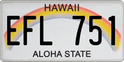 HI license plate EFL751