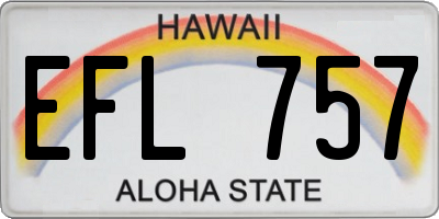 HI license plate EFL757