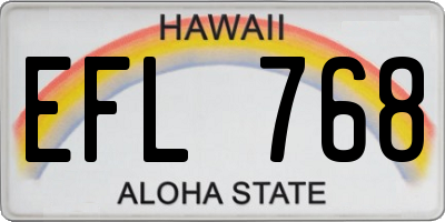 HI license plate EFL768