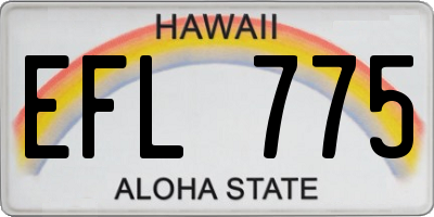 HI license plate EFL775