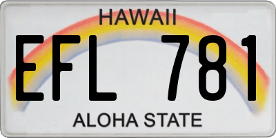 HI license plate EFL781