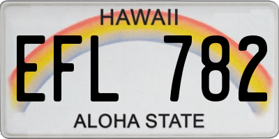 HI license plate EFL782