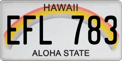 HI license plate EFL783