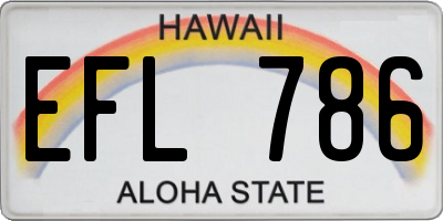 HI license plate EFL786