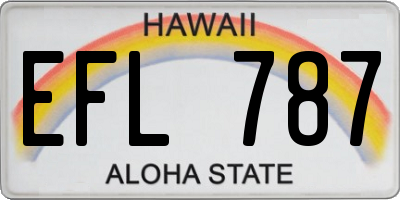 HI license plate EFL787