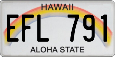 HI license plate EFL791
