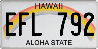 HI license plate EFL792