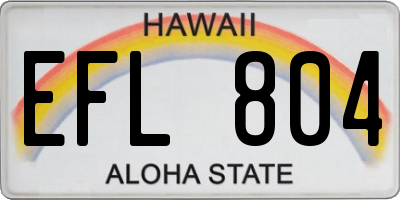 HI license plate EFL804