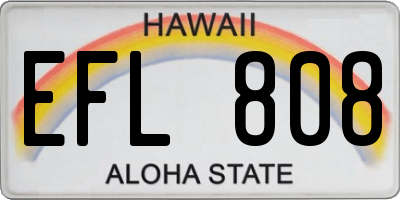 HI license plate EFL808