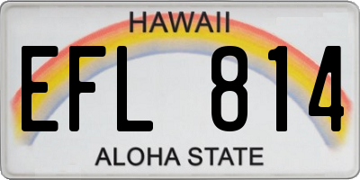 HI license plate EFL814