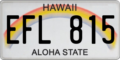 HI license plate EFL815