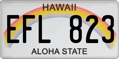 HI license plate EFL823