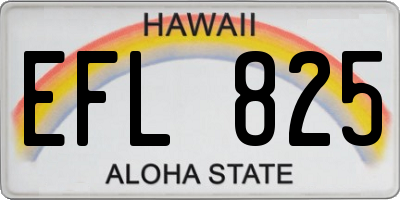 HI license plate EFL825