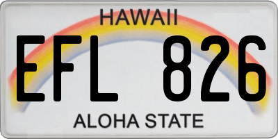 HI license plate EFL826