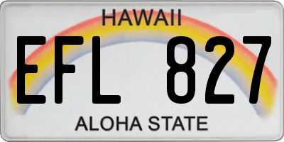 HI license plate EFL827