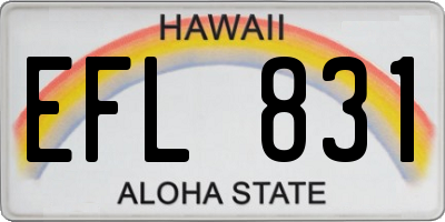 HI license plate EFL831