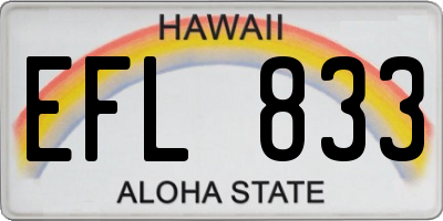 HI license plate EFL833