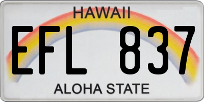 HI license plate EFL837
