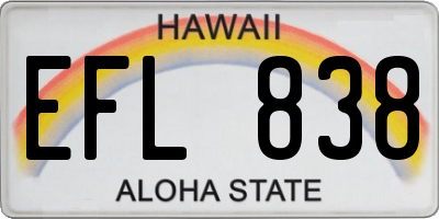 HI license plate EFL838
